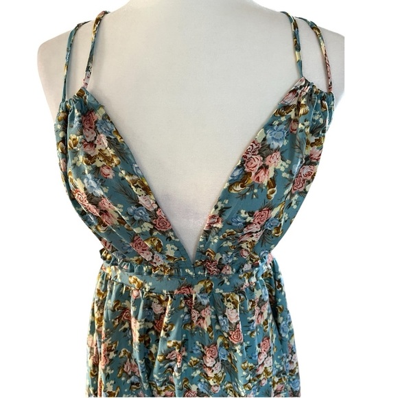 Floral Print Tied Backless Ruffle hemmed dress Sz small - Picture 4 of 6